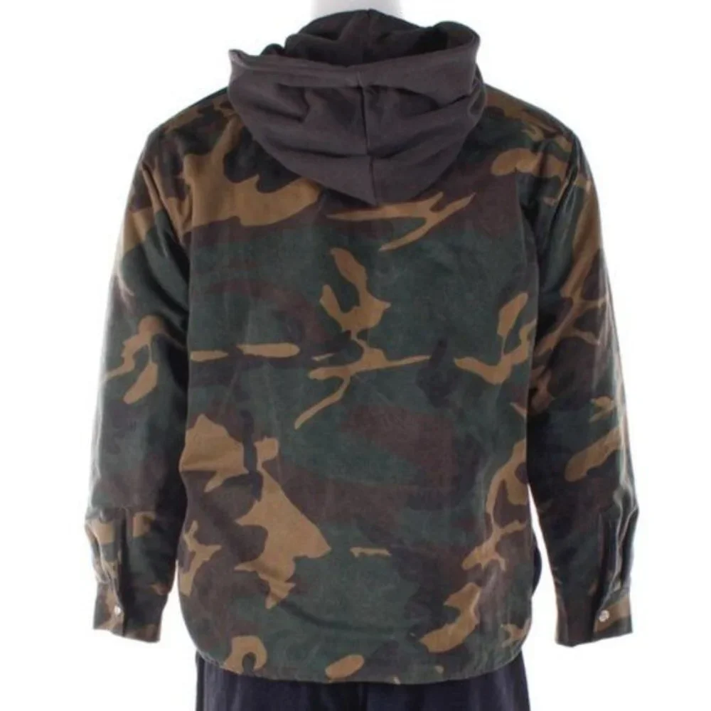 RHUDE Camo‎ Print Hooded Jacket Quilted Zip Up Cotton Coat Parka Size Small NWOT